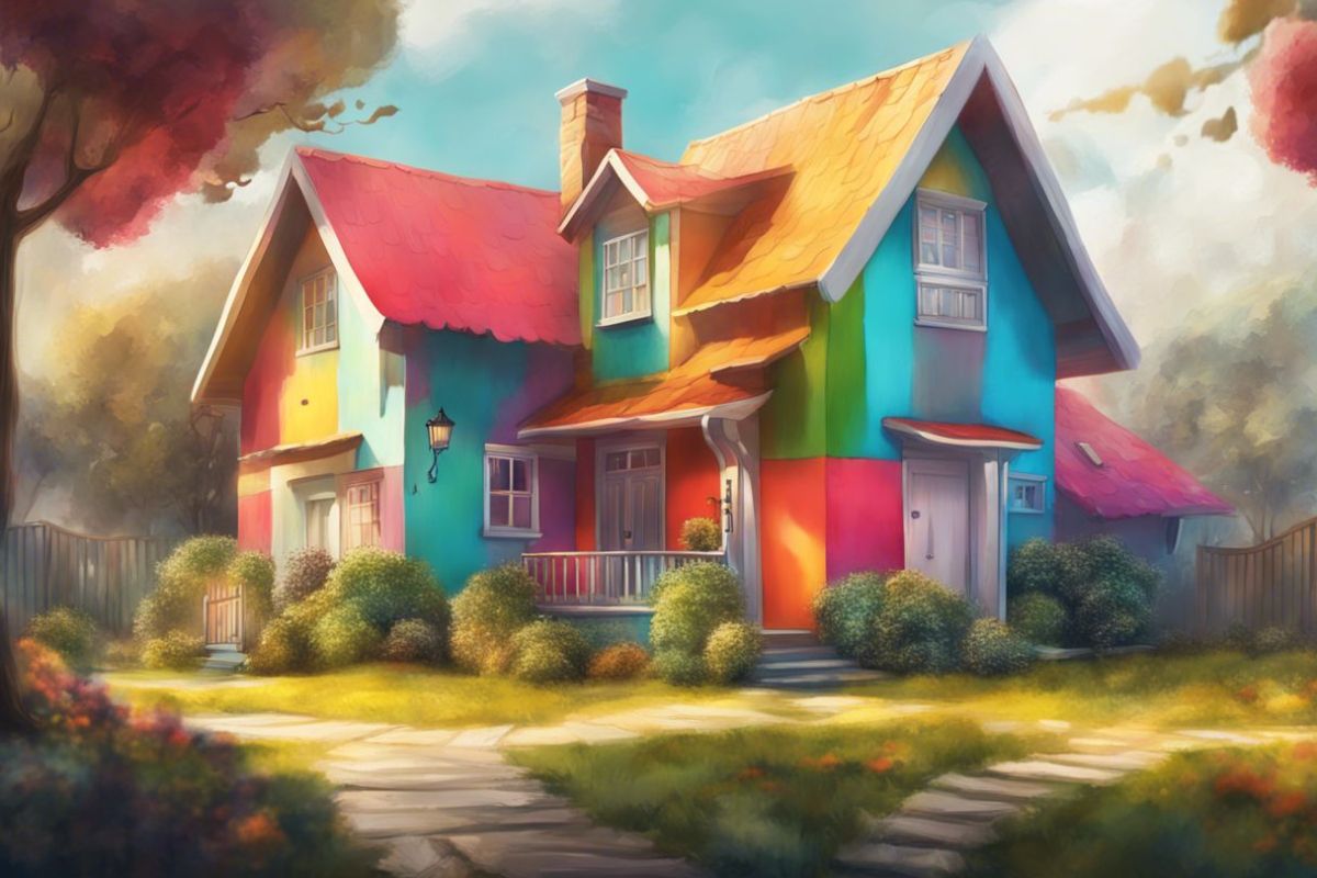 Maison peinte de différentes couleurs et prêt hypothécaire